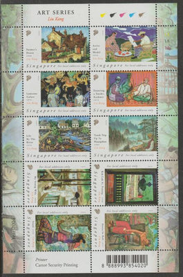 Singapore 2004 Paintings by Liu Kang perforated sheetlet containing 10 values unmounted mint, as SG1360-69