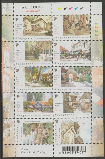 Singapore 2004 Paintings by Ong Kim Seng perforated sheetlet containing 10 values unmounted mint, as SG1370-79