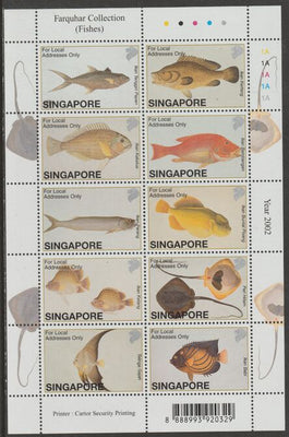 Singapore 2002 Natural Hstory - Fish perf sheetlet containing 10 values unmounted mint, SG1197-2006