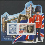 St Thomas & Prince Islands 2015 Europhilex Stamp Exhibition - Penny Black, shaped perf sheetlet containing 1 value,unmounted mint