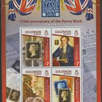 Solomon Islands 2015 Europhilex Stamp Exhibition - Penny Black,perf sheetlet containing 4 values,unmounted mint
