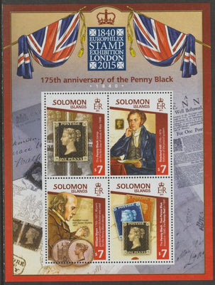 Solomon Islands 2015 Europhilex Stamp Exhibition - Penny Black,perf sheetlet containing 4 values,unmounted mint