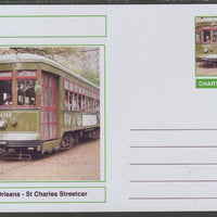 Chartonia (Fantasy) Buses & Trams - New Orleans - St Charles Streetcar postal stationery card unused and fine