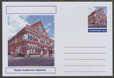 Chartonia (Fantasy) Landmarks - Ryman Auditorium, Nashville postal stationery card unused and fine