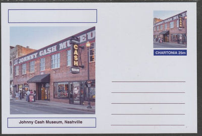 Chartonia (Fantasy) Landmarks - Johnny Cash Museum, Nashville postal stationery card unused and fine