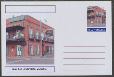 Chartonia (Fantasy) Landmarks - Jerry Lee Lewis' Cafe, Memphis postal stationery card unused and fine