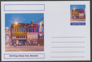 Chartonia (Fantasy) Landmarks - B B,King's Blues Club,, Memphis postal stationery card unused and fine