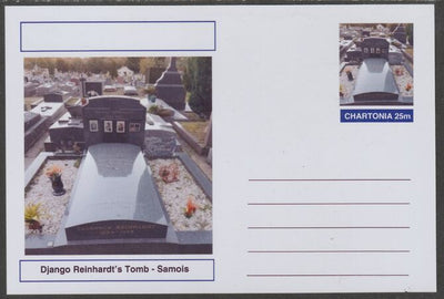 Chartonia (Fantasy) Landmarks - Django Reinhardt's Tomb, Samois-sur-Seine postal stationery card unused and fine
