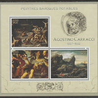 Madagascar 2015 Baraque Painters - Agostino Carracci perf sheetlet containing 3 values unmounted mint
