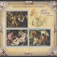 Madagascar 2015 Baraque Painters - Jacob Jordaens perf sheetlet containing 3 values unmounted mint