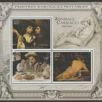 Madagascar 2015 Baraque Painters - Annibale Carracci perf sheetlet containing 3 values unmounted mint
