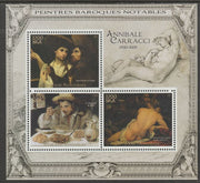 Madagascar 2015 Baraque Painters - Annibale Carracci perf sheetlet containing 3 values unmounted mint