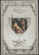 Madagascar 2015 Baraque Painters - Annibale Carracci perf deluxe sheet containing one heart shaped value unmounted mint