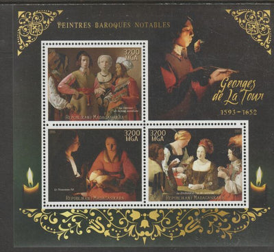 Madagascar 2015 Baraque Painters - Georges de la Tour perf sheetlet containing 3 values unmounted mint
