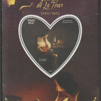 Madagascar 2015 Baraque Painters - Georges de la Tour perf deluxe sheet containing one heart shaped value unmounted mint