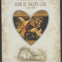 Madagascar 2015 Baraque Painters - Juan de Valdes Leal perf deluxe sheet containing one heart shaped value unmounted mint
