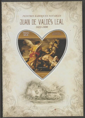 Madagascar 2015 Baraque Painters - Juan de Valdes Leal perf deluxe sheet containing one heart shaped value unmounted mint