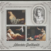 Madagascar 2015 Baraque Painters - Artemisia Gentileschi perf sheetlet containing 3 values unmounted mint