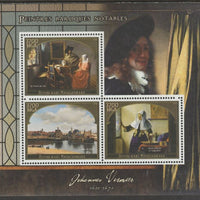 Madagascar 2015 Baraque Painters - Johannes Vermeer perf sheetlet containing 3 values unmounted mint