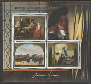 Madagascar 2015 Baraque Painters - Johannes Vermeer perf sheetlet containing 3 values unmounted mint