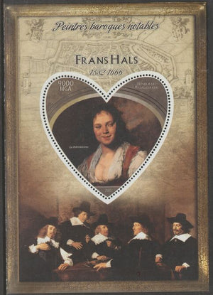 Madagascar 2015 Baraque Painters - Frans Hals perf deluxe sheet containing one heart shaped value unmounted mint