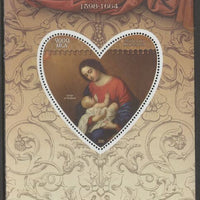Madagascar 2015 Baraque Painters - Francisco de Zurbaran perf deluxe sheet containing one heart shaped value unmounted mint