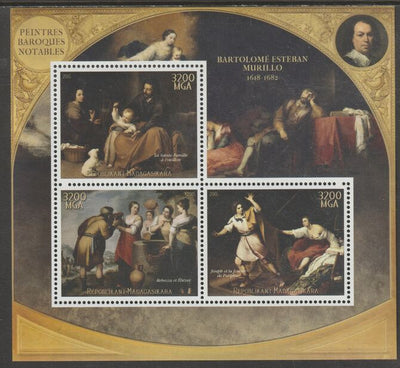 Madagascar 2015 Baraque Painters - Bartoleme Esteban Murillo perf sheetlet containing 3 values unmounted mint