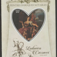 Madagascar 2015 Baraque Painters - Ludovico Carracci perf deluxe sheet containing one heart shaped value unmounted mint
