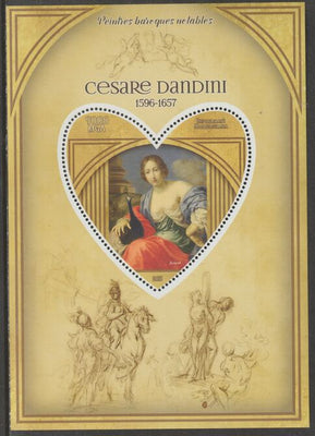 Madagascar 2015 Baraque Painters - Cesare Dandini perf deluxe sheet containing one heart shaped value unmounted mint