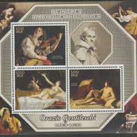 Madagascar 2015 Baraque Painters - Orazio Gentileschi perf sheetlet containing 3 values unmounted mint