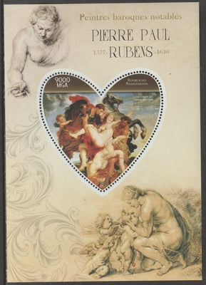 Madagascar 2015 Baraque Painters - Peter Paul Rubens perf deluxe sheet containing one heart shaped value unmounted mint