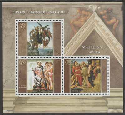 Madagascar 2015 Baraque Painters - Michelangelo perf sheetlet containing 3 values unmounted mint