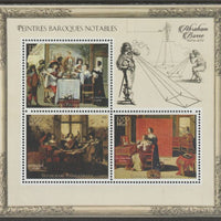 Madagascar 2015 Baraque Painters - Abraham Bosse perf sheetlet containing 3 values unmounted mint