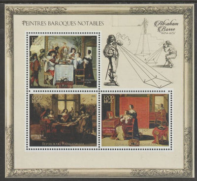 Madagascar 2015 Baraque Painters - Abraham Bosse perf sheetlet containing 3 values unmounted mint