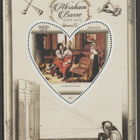 Madagascar 2015 Baraque Painters - Abraham Bosse perf deluxe sheet containing one heart shaped value unmounted mint
