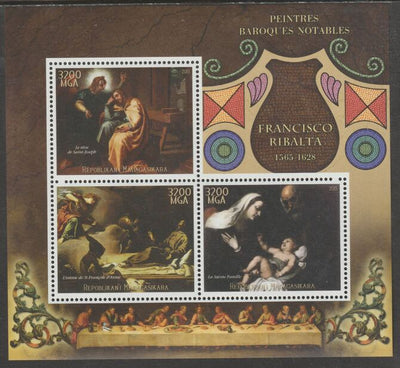 Madagascar 2015 Baraque Painters - Francisco Ribalta perf sheetlet containing 3 values unmounted mint
