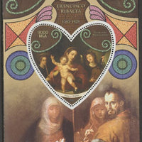 Madagascar 2015 Baraque Painters - Francisco Ribalta perf deluxe sheet containing one heart shaped value unmounted mint