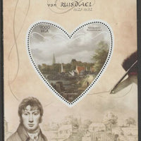 Madagascar 2015 Baraque Painters - Jacob van Ruisdael perf deluxe sheet containing one heart shaped value unmounted mint