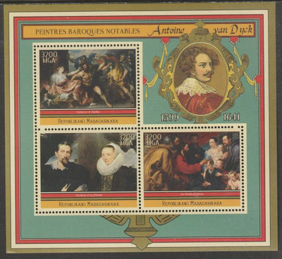 Madagascar 2015 Baraque Painters - Anthony van Dyck perf sheetlet containing 3 values unmounted mint