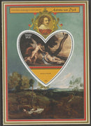 Madagascar 2015 Baraque Painters - Anthony van Dyck perf deluxe sheet containing one heart shaped value unmounted mint