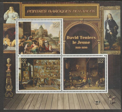 Madagascar 2015 Baraque Painters - David Teniers the Younger perf sheetlet containing 3 values unmounted mint