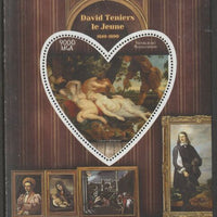 Madagascar 2015 Baraque Painters - David Teniers the Younger perf deluxe sheet containing one heart shaped value unmounted mint