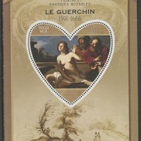Madagascar 2015 Baraque Painters - Guercino perf deluxe sheet containing one heart shaped value unmounted mint
