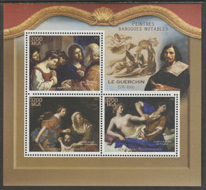 Madagascar 2015 Baraque Painters - Guercino perf sheetlet containing 3 values unmounted mint