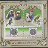 Congo 2015 Scouts & Birds perf sheetlet containing 2 values & 2 labels unmounted mint