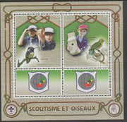 Congo 2015 Scouts & Birds perf sheetlet containing 2 values & 2 labels unmounted mint