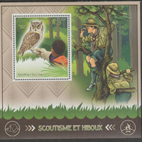 Congo 2015 Scouts & Owls perf m/sheetlet #1 containing one value unmounted mint