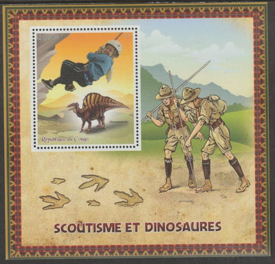 Congo 2015 Scouts & Dinosaurs perf m/sheetlet #1 containing one value unmounted mint