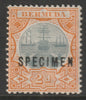 Bermuda 1906 Dry Dock 2d overprinted SPECIMEN fine with gum only about 400 produced SG 39s
