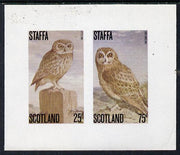 Staffa 1979 Owls imperf set of 2 values (25p & 75p) unmounted mint